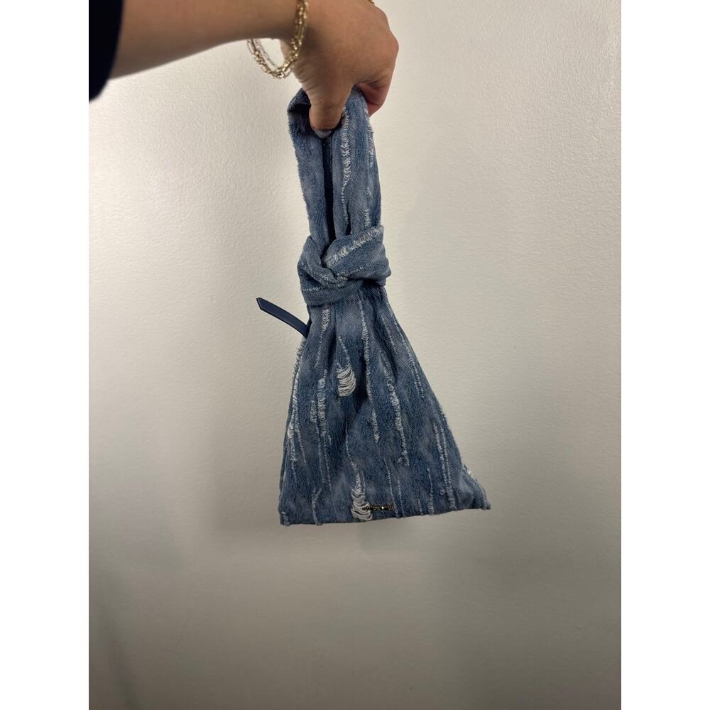 Dolce Vita Distressed Denim Knot Wristlet Pouch, OS